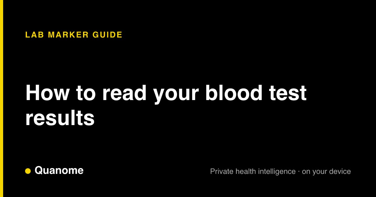 How to Read Your Blood Test Results at Home (Plain-English Guide) — Quanome